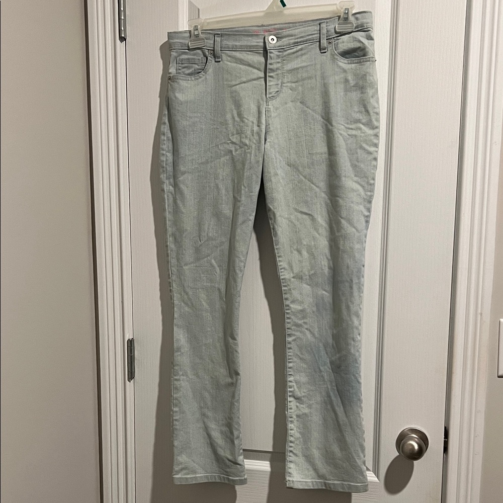 Women's Light Gray Straight Leg Jeans